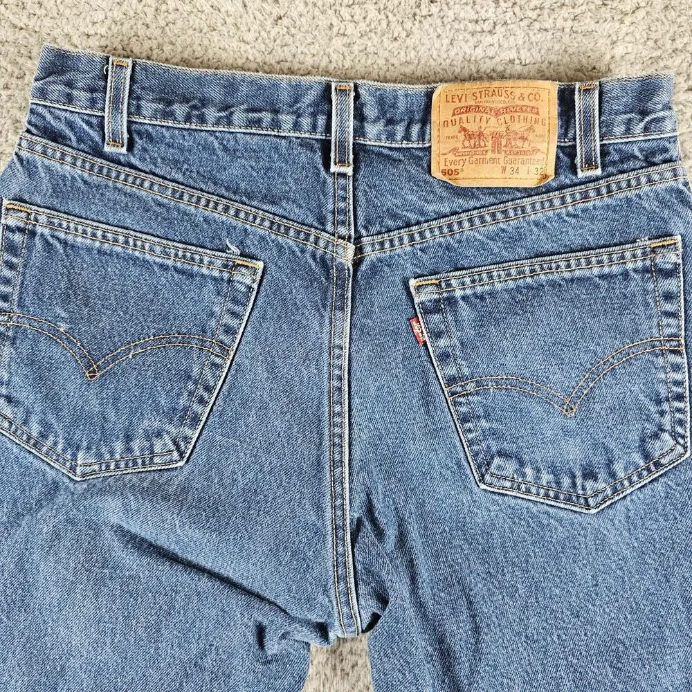 Vintage Levis 505 Mens 33x30* Regular Straight Distressed Y2K USA Made Grunge